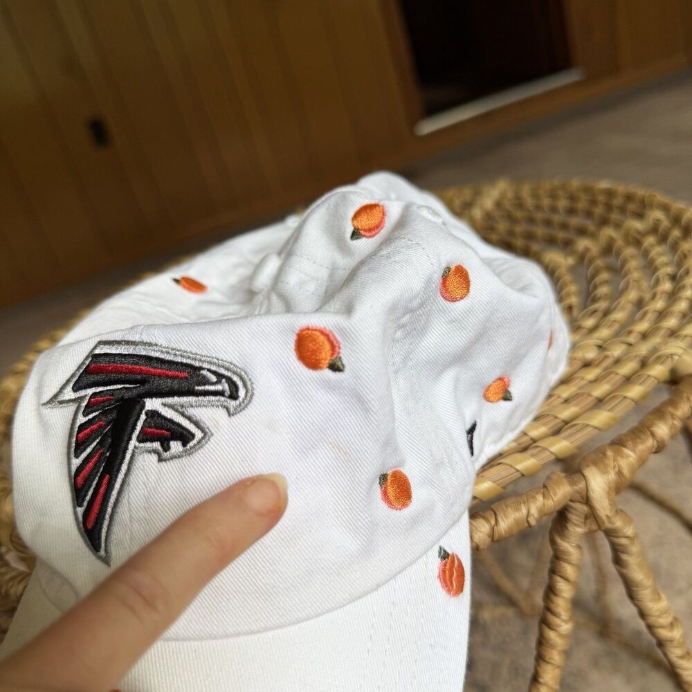 '47 Women's Atlanta Falcons Peach Logo White Confetti Clean Up Adjustable Hat - Picture 10 of 13